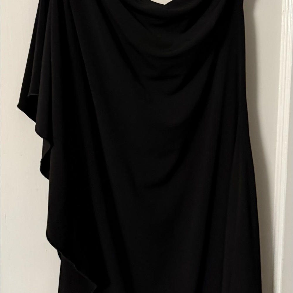 White House Black Market Asymmetrical Black Dress